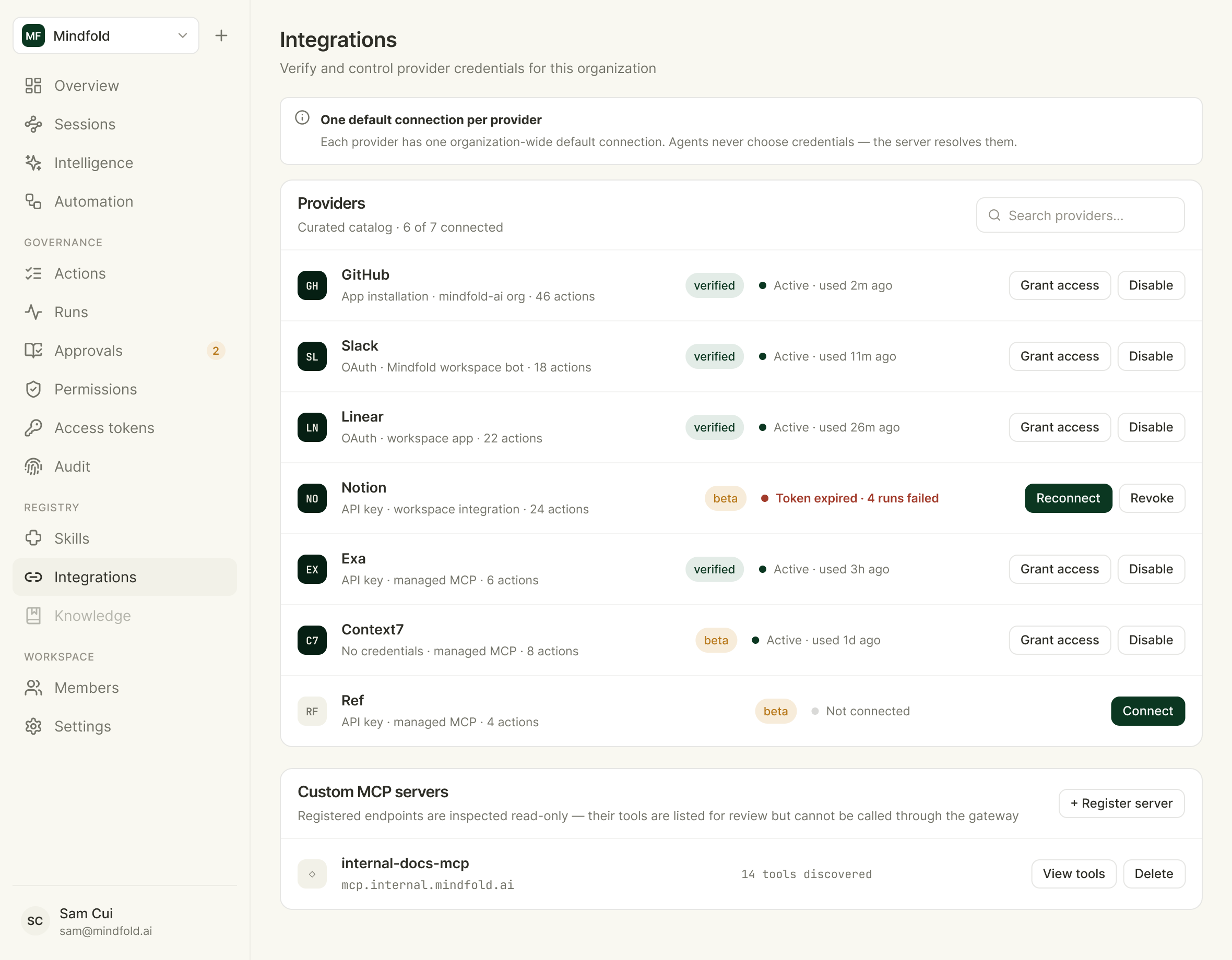 1Connector integrations catalog